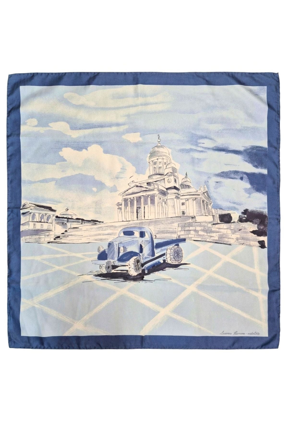 Silkkihuivi 80 x 80 cm – omakuosi, kuvitettu