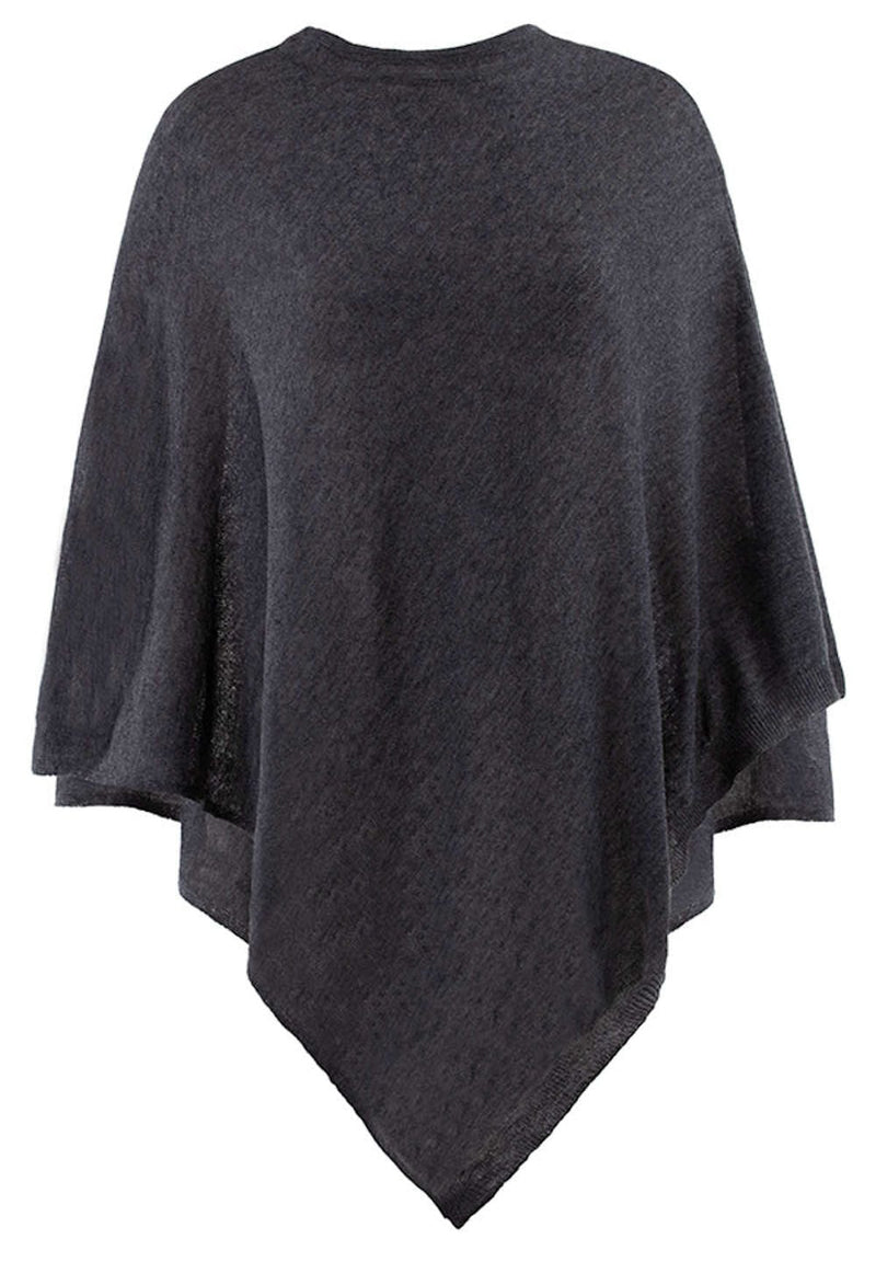 Product image of Juolas Poncho in dark grey from front