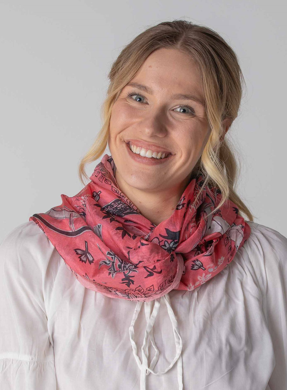 maison de soil/メゾン ド ソイル】 PADDED SILK LOOP SCARF
