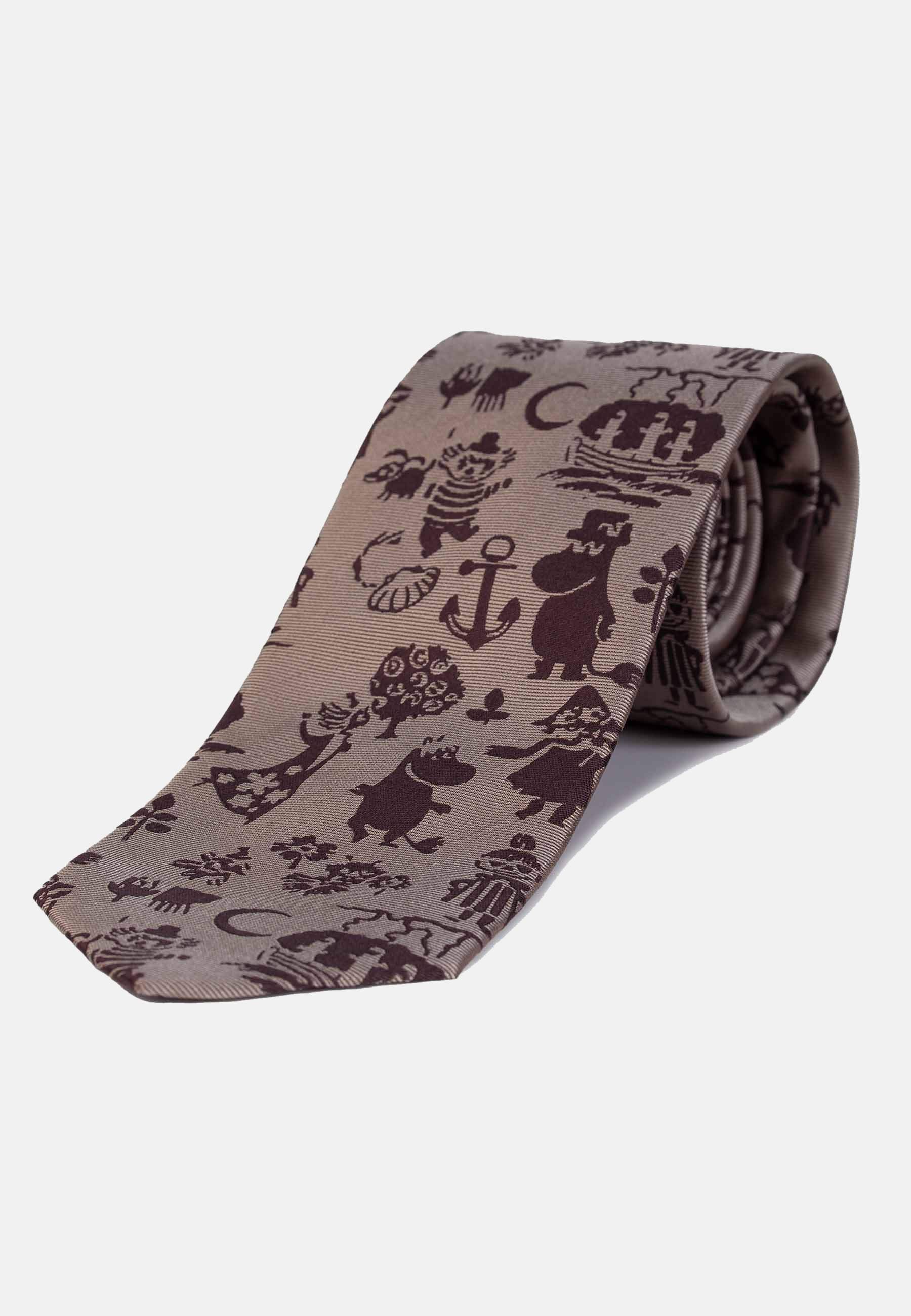 Kudottu Muumi silkkisolmio taupe rullattu