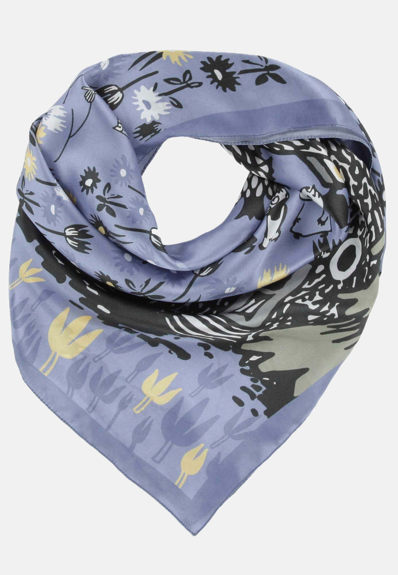Muumitalo silkkihuivi 550 sininen 02kopio